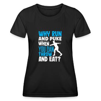 Lancer du disque Athlète Cadeau d’athlète - T-shirt sport Femme - noir - Devant - AI Model Female 172 light (172cm)