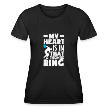 Lancer du disque Athlète Cadeau d’athlète - T-shirt sport Femme - noir - Devant - AI Model Female 172 light (172cm)