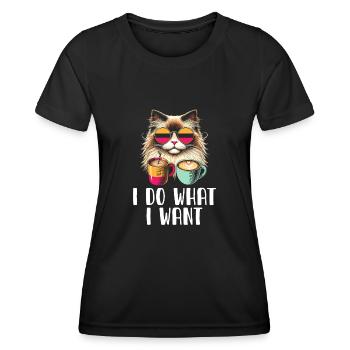 Je fais ce que je veux Cat Lover Ragdolls Chats - T-shirt sport Femme - noir - Devant - AI Model Female 172 light (172cm)