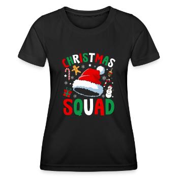 Christmas Squad Elf Santa - Women's Functional T-Shirt - black - Front - AI Model Female 172 light (172cm)