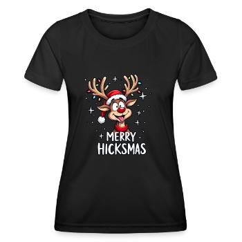 Weihnachten Rentier Rudolph - Frauen Funktions-T-Shirt - Schwarz - Vorne - AI Model Female 172 light (172cm)