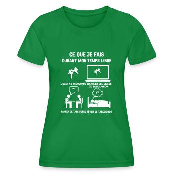 temps libre taekwondo humour - T-shirt sport Femme - vert - Devant - AI Model Female 172 dark (172cm)