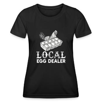 Lokaler Eierhändler Hühnerbesitzer Züchter - Frauen Funktions-T-Shirt - Schwarz - Vorne - AI Model Female 172 light (172cm)