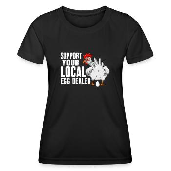 Lokaler Eierhändler Hühnerbesitzer Züchter - Frauen Funktions-T-Shirt - Schwarz - Vorne - AI Model Female 172 light (172cm)