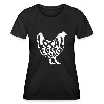 Lokaler Eierhändler Hühnerbesitzer Züchter - Frauen Funktions-T-Shirt - Schwarz - Vorne - AI Model Female 172 light (172cm)