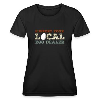 Lokaler Eierhändler Hühnerbesitzer Züchter - Frauen Funktions-T-Shirt - Schwarz - Vorne - AI Model Female 172 light (172cm)