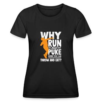 Lancer du disque Athlète Cadeau d’athlète - T-shirt sport Femme - noir - Devant - AI Model Female 172 light (172cm)