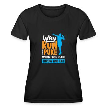 Lancer du disque Athlète Cadeau d’athlète - T-shirt sport Femme - noir - Devant - AI Model Female 172 light (172cm)