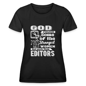 Editor God Made Editors - Women's Functional T-Shirt - black - Front - AI Model Female 172 light (172cm)