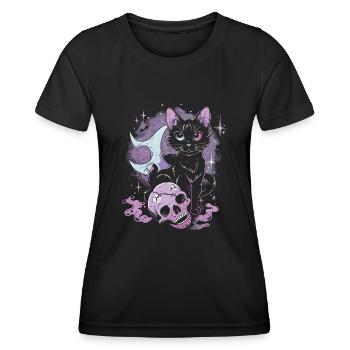 Kawaii Cat Pastel Goth Devilish - Women's Functional T-Shirt - black - Front - AI Model Female 172 light (172cm)