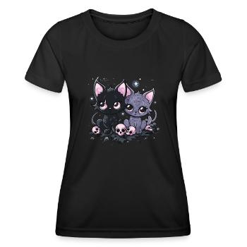 Kawaii Cat Pastel Goth Devilish - Women's Functional T-Shirt - black - Front - AI Model Female 172 light (172cm)