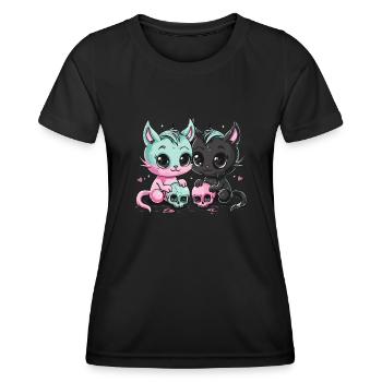 Kawaii Cat Pastel Goth Devilish - Women's Functional T-Shirt - black - Front - AI Model Female 172 light (172cm)
