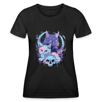Kawaii Cat Pastel Goth Devilish - Women's Functional T-Shirt - black - Front - AI Model Female 172 light (172cm)