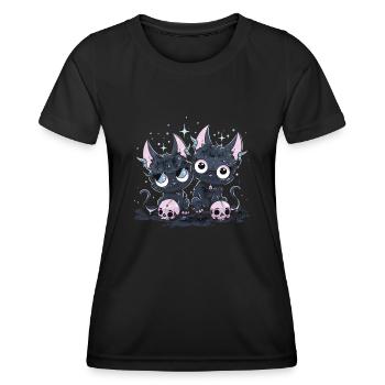 Kawaii Cat Pastel Goth Devilish - Women's Functional T-Shirt - black - Front - AI Model Female 172 light (172cm)