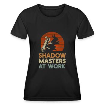 Maîtres de l’ombre au travail Marionnettes d’ombres - T-shirt sport Femme - noir - Devant - AI Model Female 172 light (172cm)