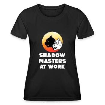 Maîtres de l’ombre au travail Marionnettes d’ombres - T-shirt sport Femme - noir - Devant - AI Model Female 172 light (172cm)