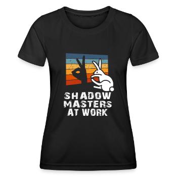 Maîtres de l’ombre au travail Marionnettes d’ombres - T-shirt sport Femme - noir - Devant - AI Model Female 172 light (172cm)