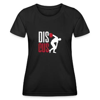 Lancer du disque Athlète Cadeau d’athlète - T-shirt sport Femme - noir - Devant - AI Model Female 172 light (172cm)