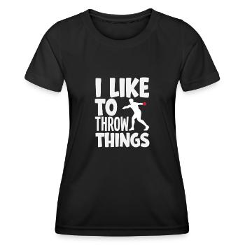 Lancer du disque Athlète Cadeau d’athlète - T-shirt sport Femme - noir - Devant - AI Model Female 172 light (172cm)