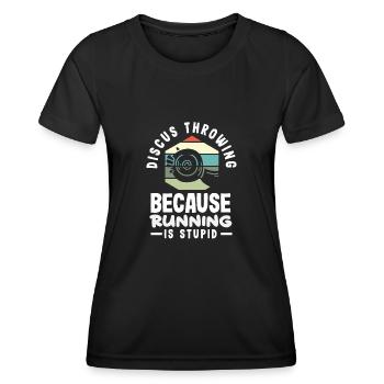 Lancer du disque Athlète Cadeau d’athlète - T-shirt sport Femme - noir - Devant - AI Model Female 172 light (172cm)