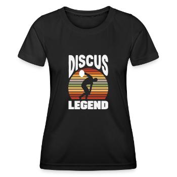 Lancer du disque Athlète Cadeau d’athlète - T-shirt sport Femme - noir - Devant - AI Model Female 172 light (172cm)