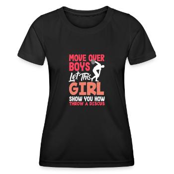 Lancer du disque Athlète Cadeau d’athlète - T-shirt sport Femme - noir - Devant - AI Model Female 172 light (172cm)