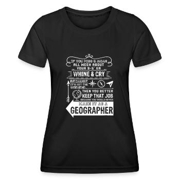 Geographer Proud Geographer - Women's Functional T-Shirt - black - Front - AI Model Female 172 light (172cm)
