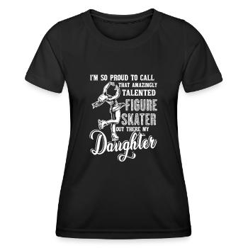 Figure Skating Figure Skating Daughter - Women's Functional T-Shirt - black - Front - AI Model Female 172 light (172cm)