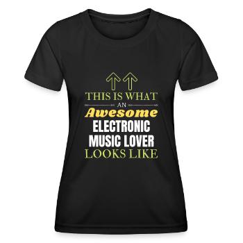 This is what an awesome Electronic music lover loo - Women's Functional T-Shirt - black - Front - AI Model Female 172 light (172cm)