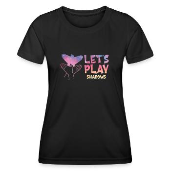 Jouons à Shadows Shadow Puppetry - T-shirt sport Femme - noir - Devant - AI Model Female 172 light (172cm)