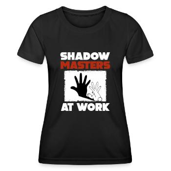 Maîtres de l’ombre au travail Marionnettes d’ombres - T-shirt sport Femme - noir - Devant - AI Model Female 172 light (172cm)