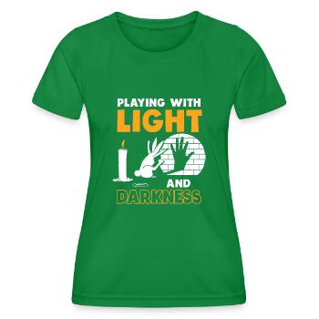 Shadow Puppetry Puppet Show Shadow Play - Women's Functional T-Shirt - kelly green - Front - AI Model Female 172 dark (172cm)