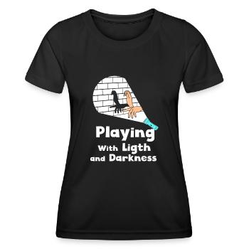 Shadow Puppetry Theater Show Art - Women's Functional T-Shirt - black - Front - AI Model Female 172 light (172cm)