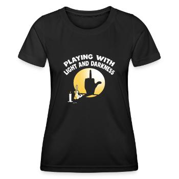 Shadow Puppetry Theater Show Art - Women's Functional T-Shirt - black - Front - AI Model Female 172 light (172cm)
