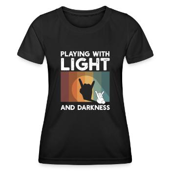 Playing With Light And Darkness Shadow - Women's Functional T-Shirt - black - Front - AI Model Female 172 light (172cm)
