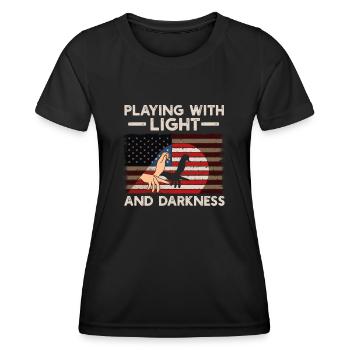 Shadow Puppetry Theater Show Art - Women's Functional T-Shirt - black - Front - AI Model Female 172 light (172cm)