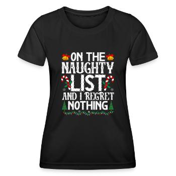 Sur la liste des vilains et je ne regrette rien Noël - T-shirt sport Femme - noir - Devant - AI Model Female 172 light (172cm)