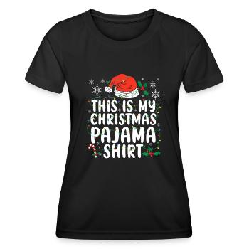 This Is My Christmas Pajama Shirt Santa Nap Sleep - Women's Functional T-Shirt - black - Front - AI Model Female 172 light (172cm)