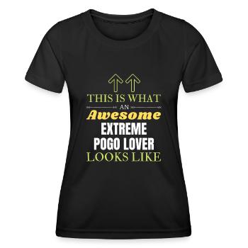 So sieht ein toller Extreme-Pogo-Liebhaber aus l - Frauen Funktions-T-Shirt - Schwarz - Vorne - AI Model Female 172 light (172cm)