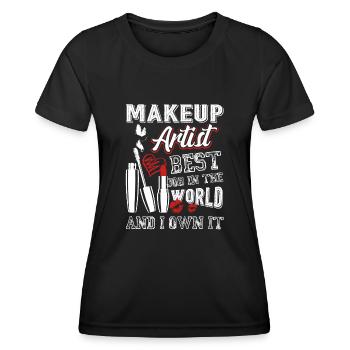Makeup Artist Makeup Artist Is Best Job - Women's Functional T-Shirt - black - Front - AI Model Female 172 light (172cm)