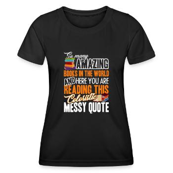 Book Funny Books - Women's Functional T-Shirt - black - Front - AI Model Female 172 light (172cm)