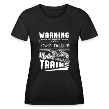 Model Railroad Talk About Model Trains - Women's Functional T-Shirt - black - Front - AI Model Female 172 light (172cm)