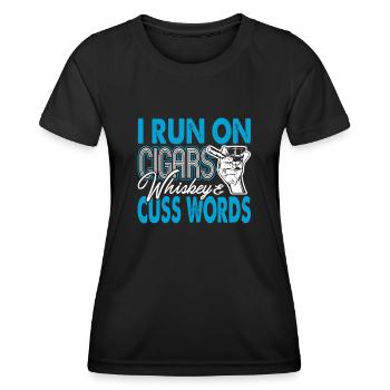 Cigar Smoking I Runs On Cigars - Women's Functional T-Shirt - black - Front - AI Model Female 172 light (172cm)