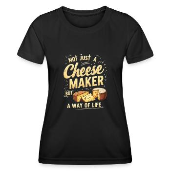 Fromager - T-shirt sport Femme - noir - Devant - AI Model Female 172 light (172cm)