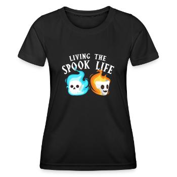 Vivre la vie fantôme Spook Life Appât - T-shirt sport Femme - noir - Devant - AI Model Female 172 light (172cm)