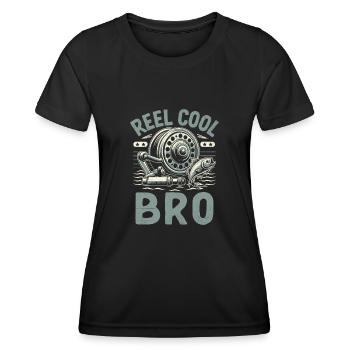 Reel Cool Bro Fishing Angler Fisherman Brother Ang - Women's Functional T-Shirt - black - Front - AI Model Female 172 light (172cm)