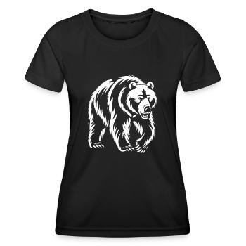 Grizzly petit ours - T-shirt sport Femme - noir - Devant - AI Model Female 172 light (172cm)