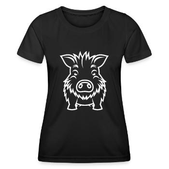 Wild boar - Women's Functional T-Shirt - black - Front - AI Model Female 172 light (172cm)