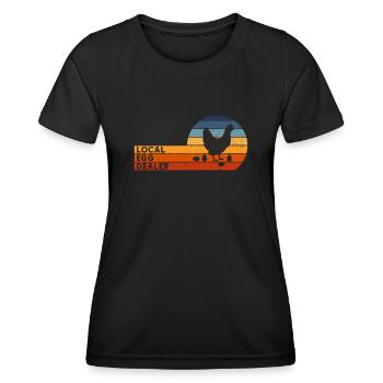 Lokaler Eierhändler Hühnerbesitzer Züchter - Frauen Funktions-T-Shirt - Schwarz - Vorne - AI Model Female 172 light (172cm)