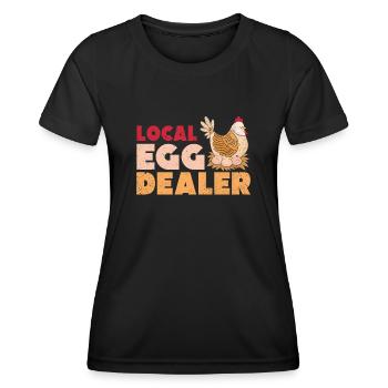 Lokaler Eierhändler Hühnerbesitzer Züchter - Frauen Funktions-T-Shirt - Schwarz - Vorne - AI Model Female 172 light (172cm)